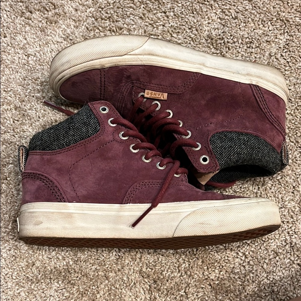 Vans Maroon Sneakers Mid-Top Suede